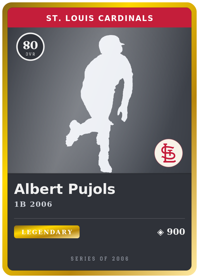 Albert Pujols, 2006, chrome card